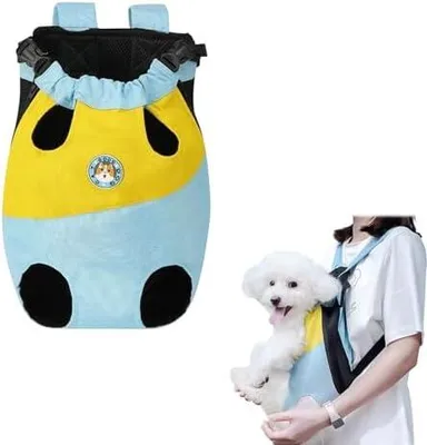 Produktbild von Rucksack Hunde Tragetasche Hundetragerucksack, Verstellbar Beinfreiheits Haustierrucksack, Rucksack für Kleine Hund und Katzen von 5-8 kg, Atmungsaktiv und Bequem Hundetrage für Wandern Reisen