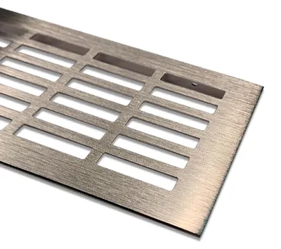 Immagine prodotto di Griglia di ventilazione griglia d'aerazione - 100 x 250 mm - Alluminio - Acciaio inox spazzolato