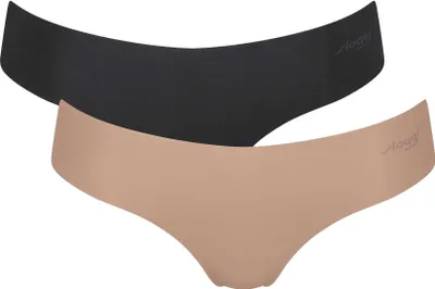 Produktbild von Sloggi Damen String, 2er Pack - Zero Microfibre 2.0 Hipstring, Mikrofaser, einfarbig Schwarz/Nude L
