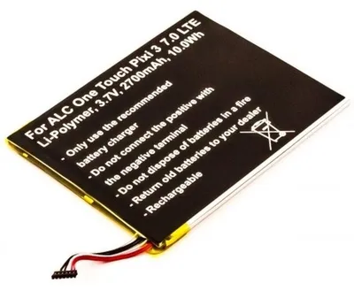 Produktbild von Akku für Alcatel One Touch Pixi 3 7.0 LTE Li-Pol 3,7 Volt 2700 mAh schwarz.