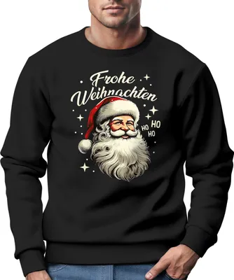 Produktbild von Sweatshirt Herren Frohe Weihnachten Weihnachtspullover Santa Claus Aufdruck Weihnachtsoutfit Männer Moonworks®