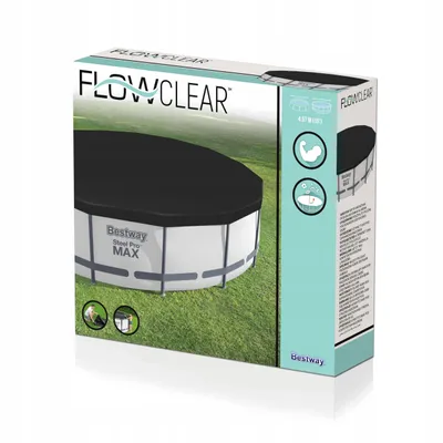 Produktbild von Bestway 58038 - Flowclear PVC-Abdeckplane Ø 470 cm, schwarz, rund