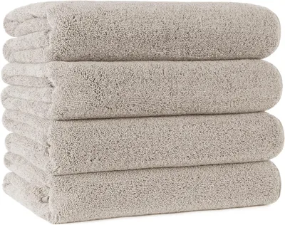 Zdjęcie produktu dla Ręcznik do kąpieli z mikrofibry, szybkoschnący, 330 GSM, 76,2 x 144,8 cm, zestaw 4 sztuk