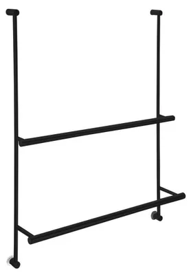 Produktbild von Handtuchhalter zum Einhängen, für Duschabtrennungen, 600x730x125mm, schwarz matt