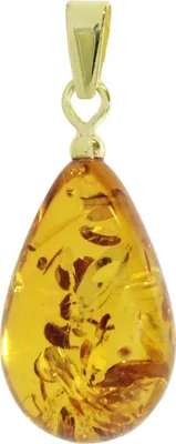 Produktbild von Ostsee-Schmuck Tropfen ca. 17 mm lang - Gold 585/000 Anhänger Bernstein