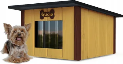 Produktbild von Hundehütte Outdoor 57cm Hundehaus Hundehöhle Hund Wetterfest Winterhaus; kiefer, braun