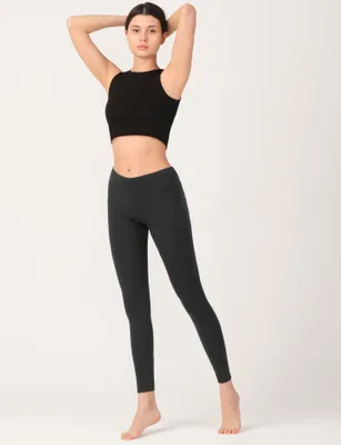 Produktbild von OCERA Damen Leggings Lang aus atmungsaktiver Viskose Grau Gr. M (40/42)
