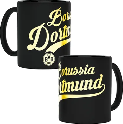 Produktbild von Borussia Dortmund BVB Tasse mit Metallic Schriftzug