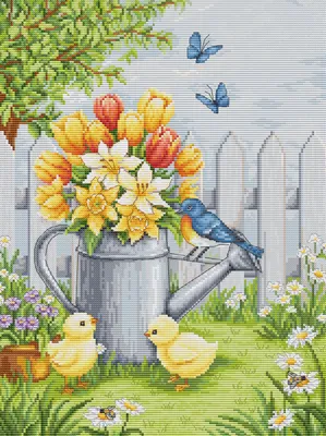 Imagen del producto de Kit de punto de cruz contado Luca-S "Armonía de Pascua", 24x32cm