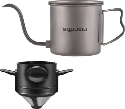 Obrázek produktu pro 400 ml konvice, konvice s husím krkem, skládací rukojeť Ti, konvice s víkem a filtrem na kávu