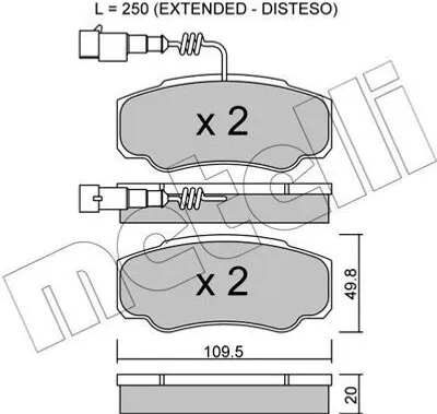 Produktbild von METELLI Bremsbeläge Satz Hinten Bremsklötze für NISSAN Cabstar (F24M, F24W) 22-0532-1