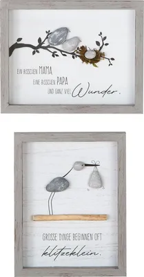 Image de GILDE Steinbild, rechteckig, "Klitzeklein", Spruch, Kunstharz, grau, VE 4, 2fach sortiert, L. 4 cm, B. 25 cm, H. 20 cm