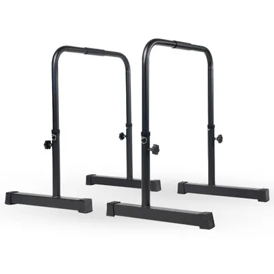 Produktbild von Matchu Sports Verstellbares Dip Barren Set - Dip Station bis 130 kg belastbar, rutschfest - Dip Stangen - Dip Bars - Fitness Paralle - Push Up Bars