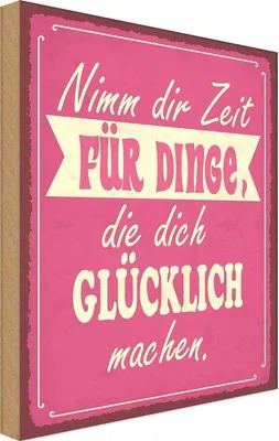 Produktbild von vianmo Holzschild 18x12 cm Nimm Zeit für Dinge glücklich Dekoration