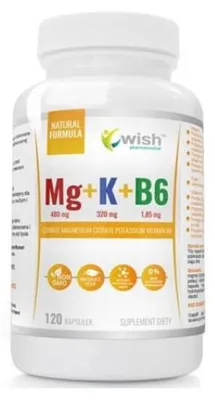 Immagine prodotto di Wish Wish Magnesio + Potassio + Vitamina B6. 120 capsule vegetali