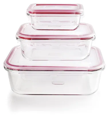 3er-Set Vorratsbehälter Borosilikatglas 2330 ml mikrowellengeeignet