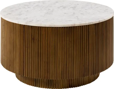 Image de MASSIVMOEBEL24 | Table de salle de séjour en bois de Manguier 80x80x45 marron / blanc laqué BARCELONA #220