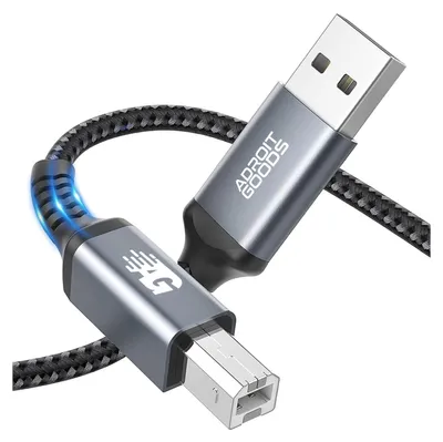 Zdjęcie produktu dla AdroitGoods Kabel USB-A do USB-B - Kabel do drukarki - 3 metry - szary