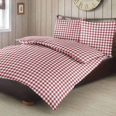 Produktbild von Traumschlaf Feinbiber Bettwäsche Landhaus Karo 155x200 cm + 80x80 cm