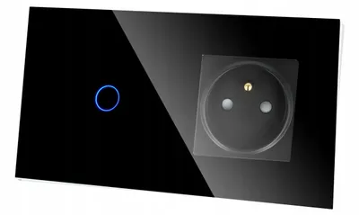 Produktbild von DC Smart Home Einzelschalter mit Steckdose, Touch, schwarz