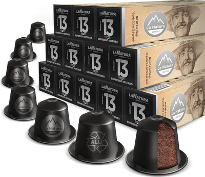 Obrázok produktu pre Káva Espresso Intenso - 120 kávových kapsúl | La Natura Lifestyle | Kompatibilné s Nespresso®*³ | Hliníkové kapsule | 100% recyklovateľné |
