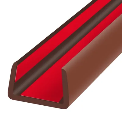 Immagine prodotto di Guarnizione in gomma a profilo a U da 16 mm, autoadesiva, colore marrone, lunghezza 6 metri