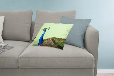 Produktbild von MuchoWow® Zierkissen Sofakissen Wohnzimmer Dekokissen 60x40 cm Pfau - Tiere - Grün - Kopfkissen - Polster mit Foto