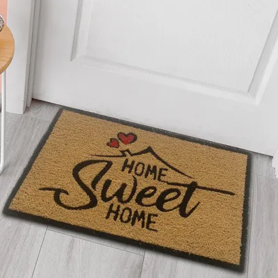 Produktbild von Kokos Fußmatte für saubere Schuhe | modernes Design schwarz rot Größe - 45 x 75 cm