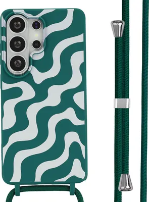 Produktbild von imoshion SilikonHülle design mit Band Samsung Galaxy S26 Ultra - Petrol Green Groovy