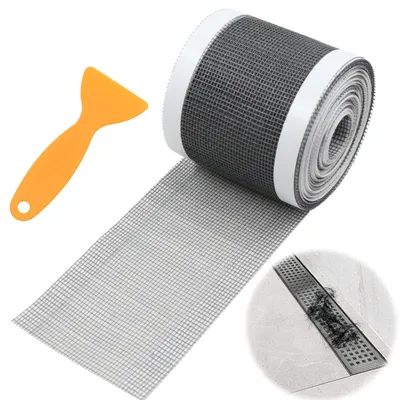 Produktbild von Abflusssieb Haarfänger Ablaufsieb Waschbecken - 7,1 x 91,5 cm - Selbstklebend - Mesh-Design - Zuschneidbar