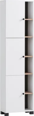 Produktbild von Badezimmer Hochschrank weiß mit Eiche BARLETTA-80