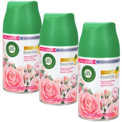 Image de 3x Air Wick Freshmatic Jardins d'enfance recharge 250ml | Le parfum des arbustes et des herbes fraîchement poussés, des roses en fleurs et des framboises mûres