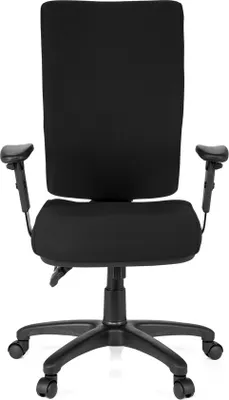 Obrázok produktu pre hjh OFFICE Profesionálna kancelárska stolička ZENIT HIGH Ergonomická kancelárska stolička s podrúčkami (výškovo nastaviteľná) látka čierna Otočná stolička do kancelárie, domácnosti