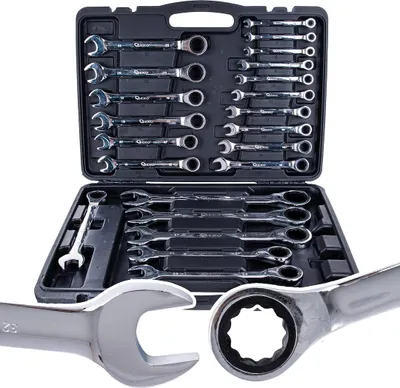Obrázek produktu pro GEKO Očkoploché ráčnové klíče 6–32 mm, sada 22 ks - G10341