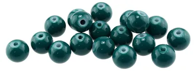 Produktbild von Vintageparts Glasperlen glasiert petrol rund 8 mm für Ketten und Armbänder, 50 Stück