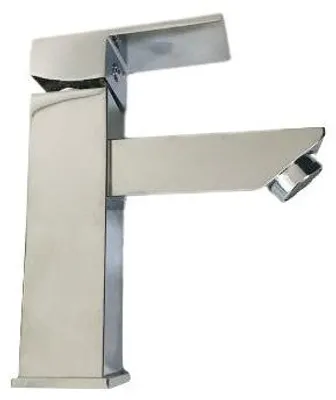 Produktbild von Waschtischarmatur eckig modernes Design Messing verchromt