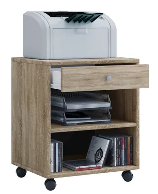 Produktbild von Salda Kommode , Büroarchiv auf Rädern 2 Regale und 1 Schublade Sonoma-Eiche Nachbildung.