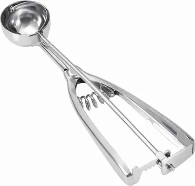 Image de Cuillère à glace en acier inoxydable Cuillère à biscuits Cuillère à crème glacée Déclencheur (4cm de diamètre)