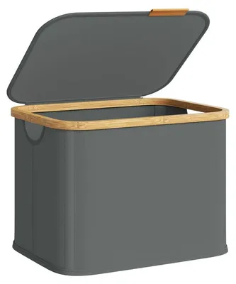 Produktbild von Wäschekorb mit Deckel 40 Liter Oxford-Stoff | Schiefergrau | 32x42x30 cm