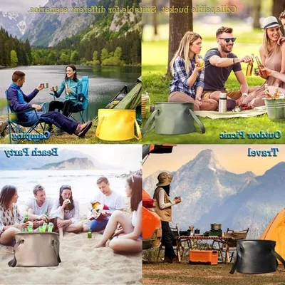 Faltbare Wassercontainer von 10 Litern, Leichter faltbarer Eimer für Camping, Ideal für Reisen, Angeln und Wandern