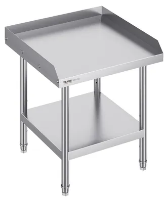 Zdjęcie produktu dla Profesjonalny stół roboczy ze stali nierdzewnej - stół warsztatowy ze stali nierdzewnej - stół kuchenny - stół cateringowy - stół do gastronomii - srebrny - 61x61x66 cm