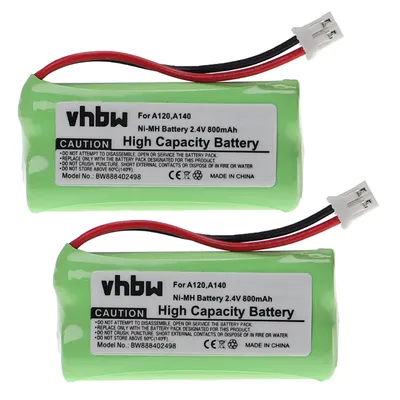 Produktbild von vhbw 2x Akku kompatibel mit Siemens Gigaset Q063 schnurlos Festnetz Telefon (800 mAh, 2,4 V, NiMH)