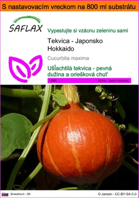 Obrázok produktu pre SAFLAX Garden in the bag - Tekvica - Japonsko Hokkaido - Cucurbita maxima - 10 Semená - S pestovateľským substrátom v praktickom samostaviteľnom vrecku