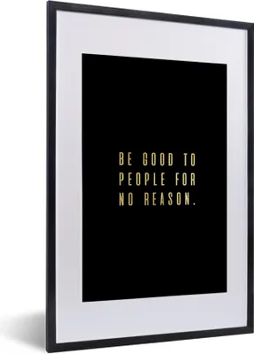 Produktbild von MuchoWow® Gerahmtes Poster Zitat - Sprichwörter - Gold - Schwarz 40x60 cm - Poster mit Schwarzem Bilderrahmen Wandposter Rahmen Foto Bilder - Poster in Rahmen