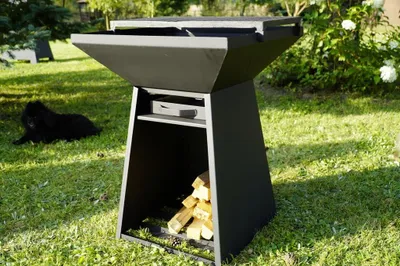 Produktbild von Gartenkamin Gartenofen Terrassenofen Feuerstelle mit Grillrost BBQ Stahl Outdoor