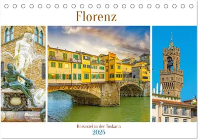 Produktbild von Florenz - Reiseziel in der Toskana (Tischkalender 2025 DIN A5 quer), CALVENDO Monatskalender