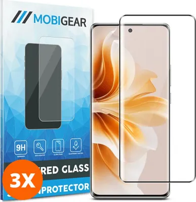 Produktbild von Mobigear Premium 9.98 OPPO Reno 12 Panzerglas Gehärtetes Glas Displayschutz - Hüllenfreundlich (3er Pack)