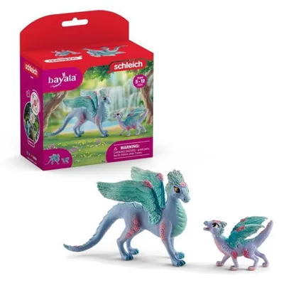 Image de Figurines de dragon fleuri avec bébé. Coffret Schleich 70592 Bayala. À partir de 5 ans.