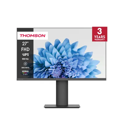 Obrázek produktu pro 27" Full HD monitor Thomson, obnovovací frekvence 100 Hz, IPS panel, nastavitelný stojan, HDMI, adaptivní synchronizace, M27FB5C14