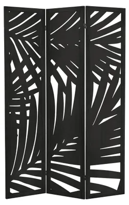 Zdjęcie produktu dla ML-Design ścianka działowa 3-częściowa Sapporo, czarna, 170x121cm, z drewna, składana ścianka działowa wewnętrzna, wolnostojąca, ścianka działowa 3 panele, ścianka ruchoma